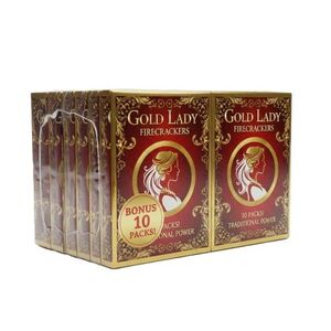 4" Gold  Lady Crackers (10 Pkts Bundle)