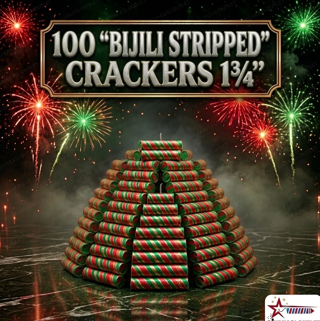 100 "Bijili Stripped" Crackers 1¾"