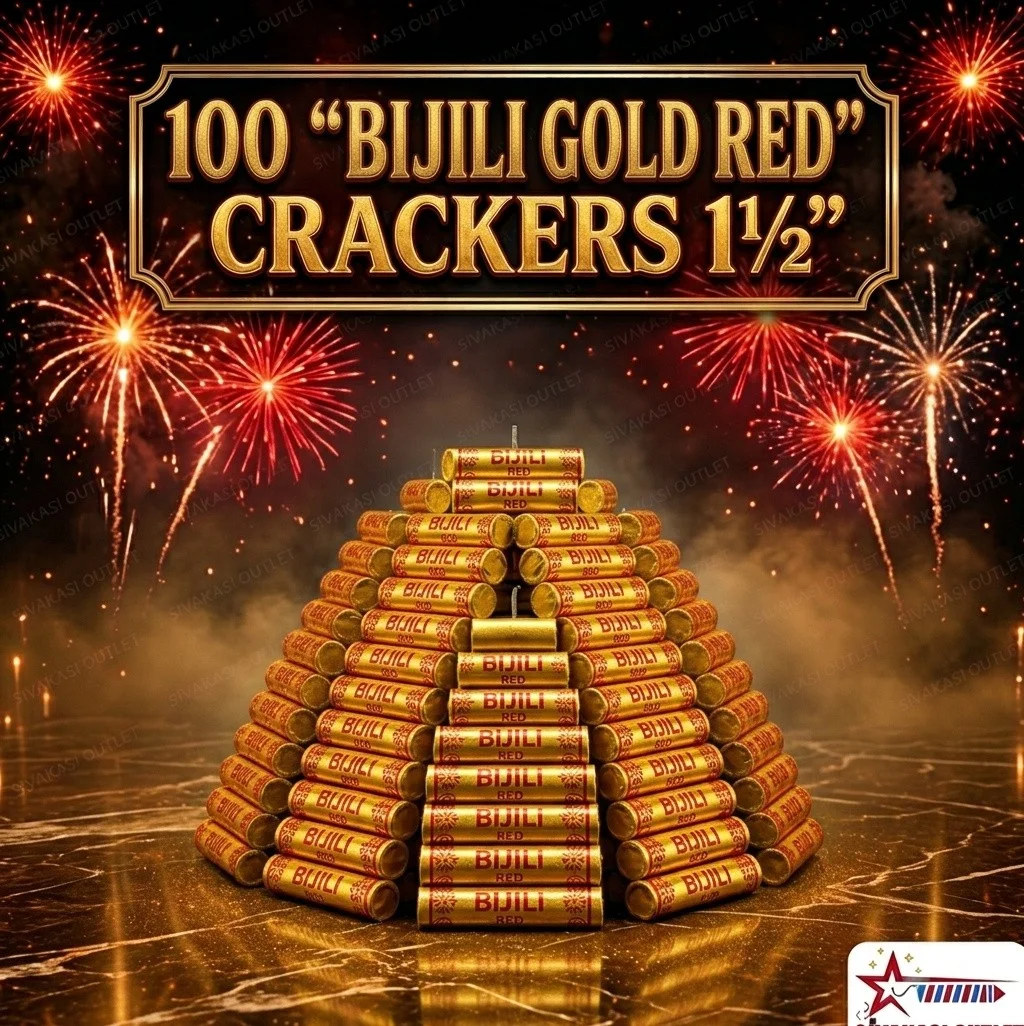 100 "Bijili Gold Red" Crackers 1½"