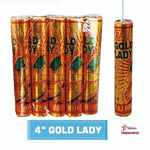 4" Gold Lady Crackers 5 Pic